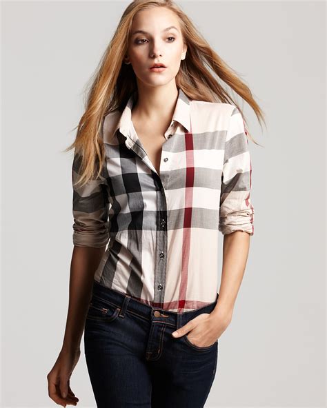 burberry brit exploded check button down woven shirt|Burberry Brit Exploded Check Button Down Woven Shirt Women.